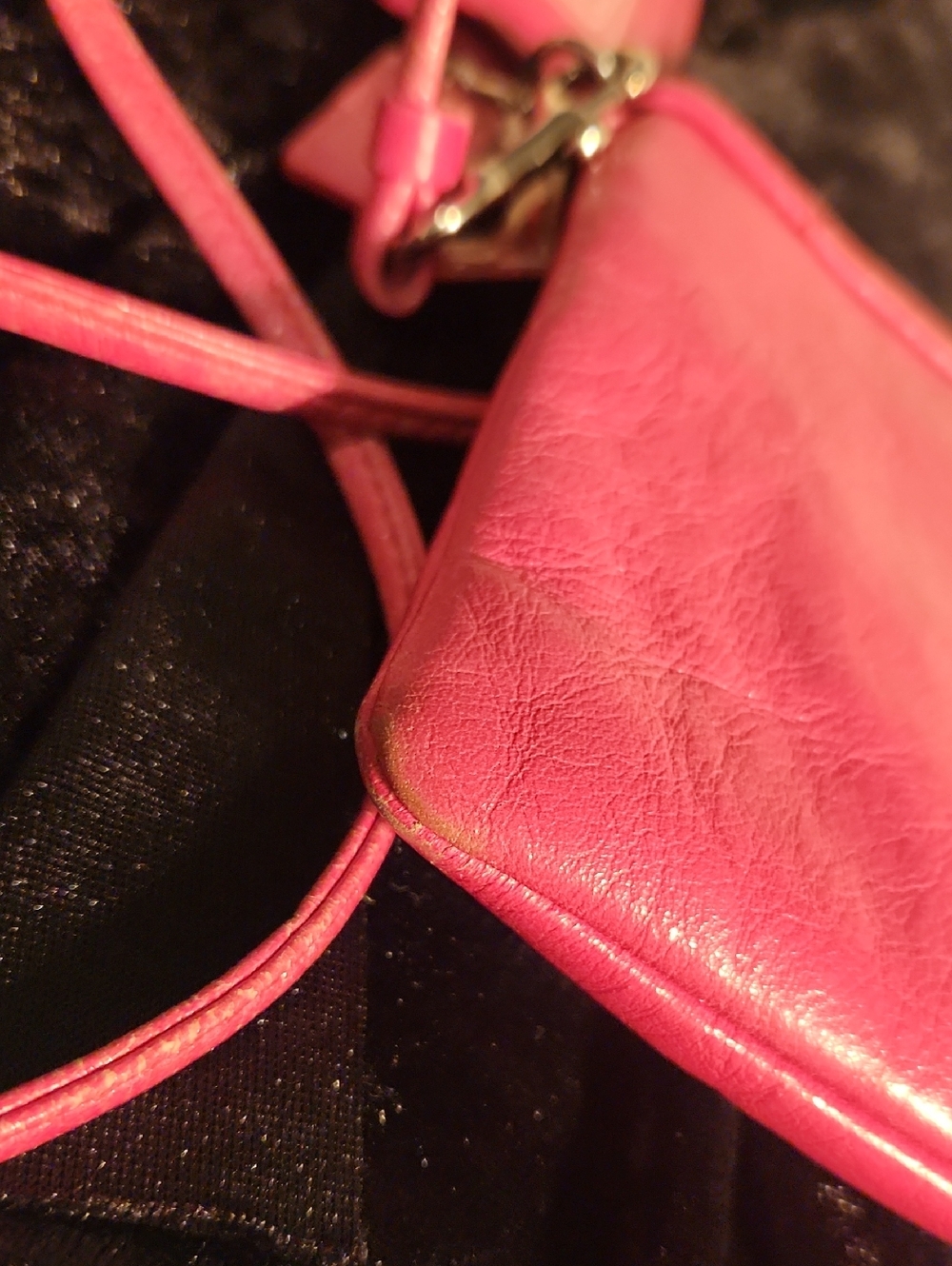 Coach Poppy Hot Pink Leather Crossbody Bag with Matching Coach Poppy Card Case - Picture 5 of 12